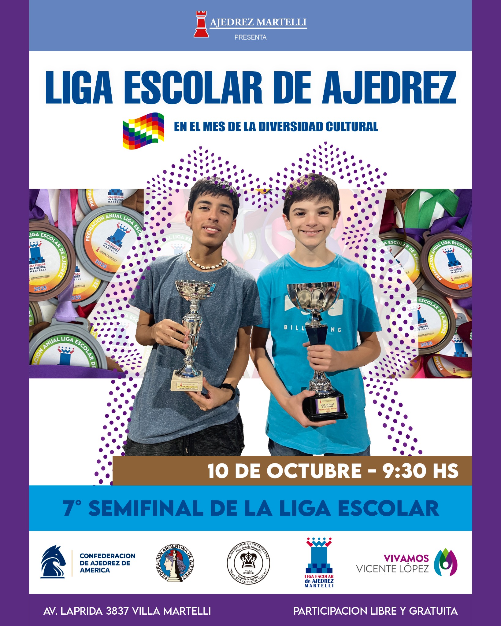 7.ª Semifinal de la Liga Escolar de Ajedrez · Mes de la Diversidad Cultural